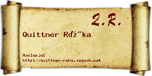 Quittner Réka névjegykártya